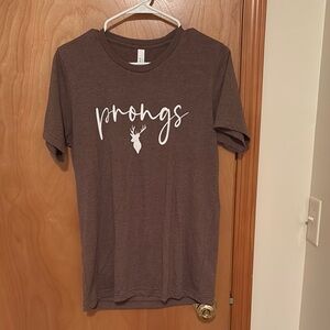 Brown Harry Potter Prongs Graphic T-Shirt | Size Small